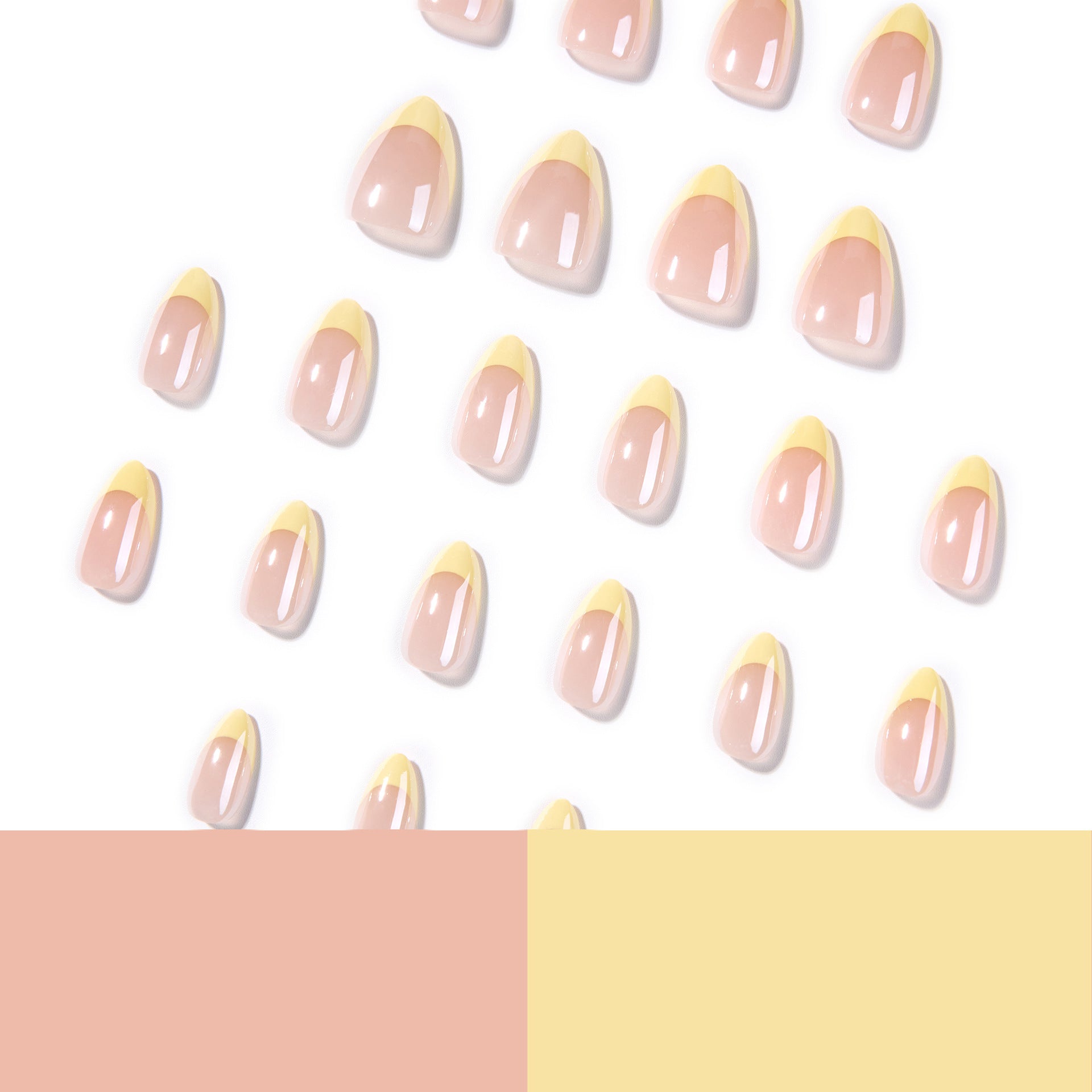 365nails: "Pale Yellow French Almond" – Classic Press-on Nails