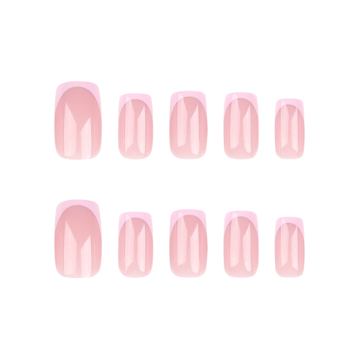 Short rectangular A-type wearable nail pads wholesale simple French pink nail art  hot-selling wearable nail pads｜365nails