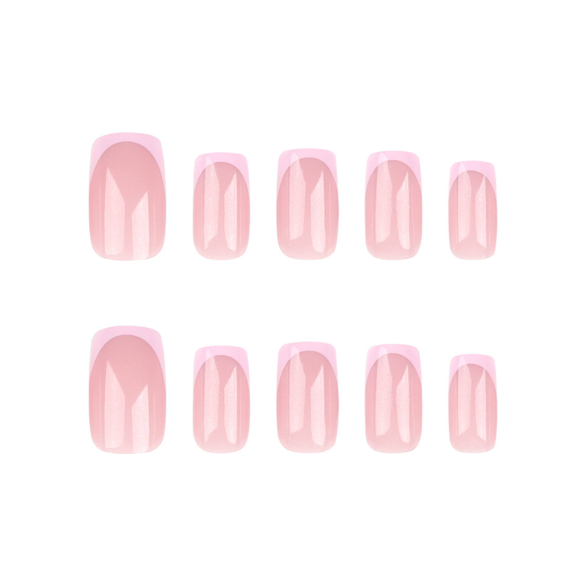 Short rectangular A-type wearable nail pads wholesale simple French pink nail art  hot-selling wearable nail pads｜365nails