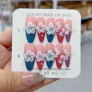 Blossom Dream: "Petal Whisper" – Gradient Almond Press-On Nails