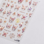 365nails: "borboleta rosa folha de ouro vintage" – Adesivos para unhas