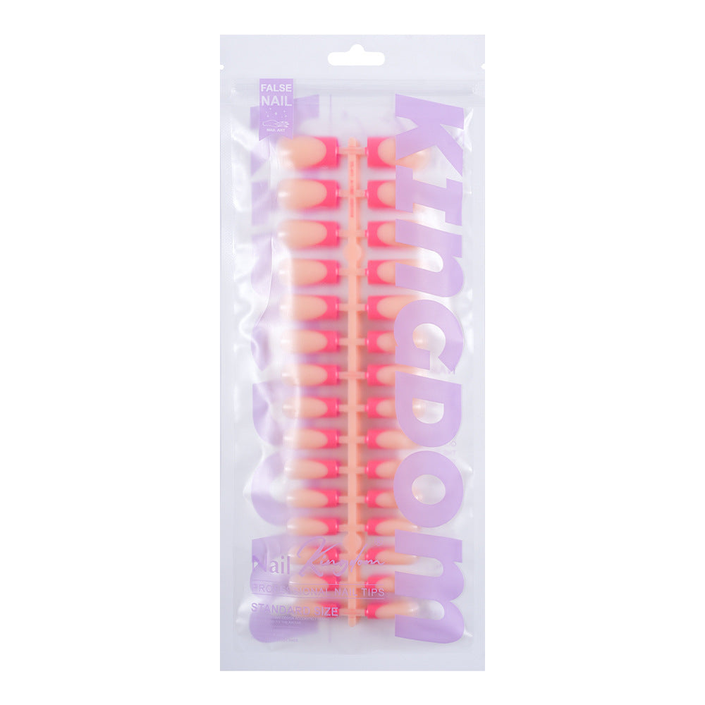 Nail Tips Press on nails French five-color finished product Naked fake nails Traceless advanced simple removable prefabricated nail art wholesale