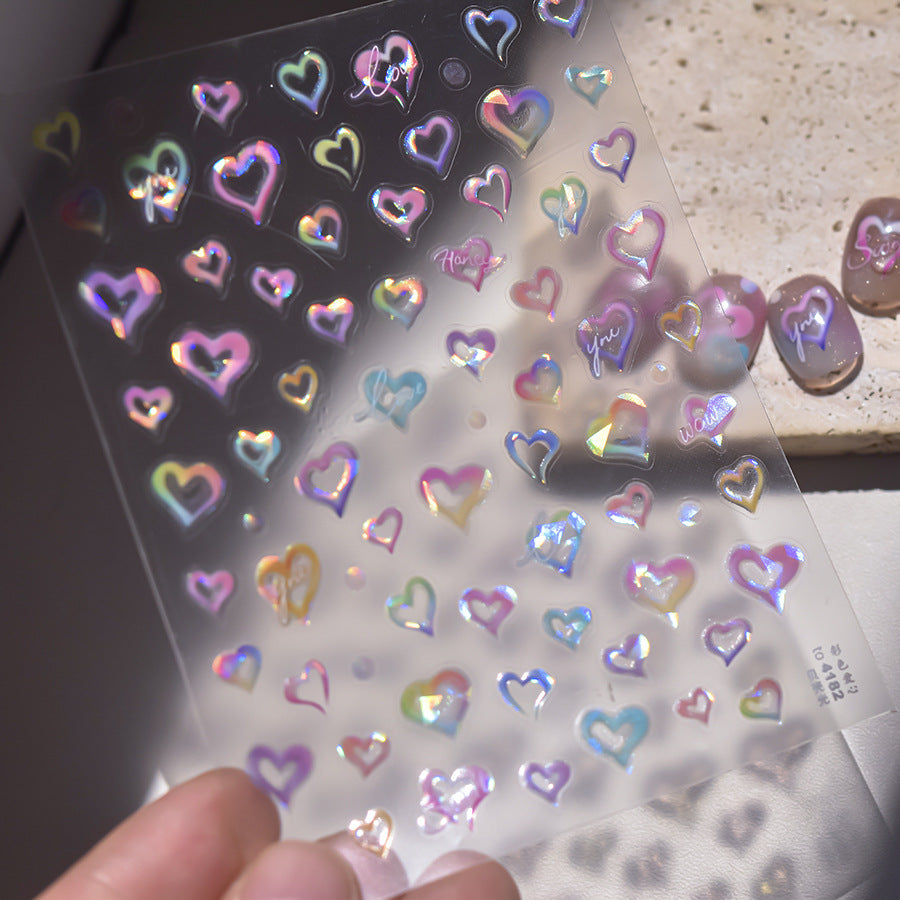 365nails: "Holographic Heart" – nail art stickers