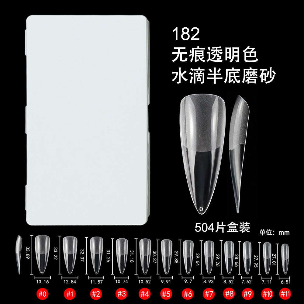 Nail Tips nail pads are light and seamless 504 pieces of porcelain white boxed semi-matte, free of engraving and grinding, press on nails pads, patches, fake nails.