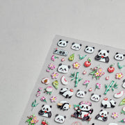 365nails: 판다 복숭아꽃 대나무 네일 아트 스티커