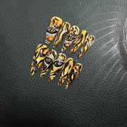 365nails: "Tiger's Eye" – 3D 해골 & 마블 수제 스틸레토형 네일