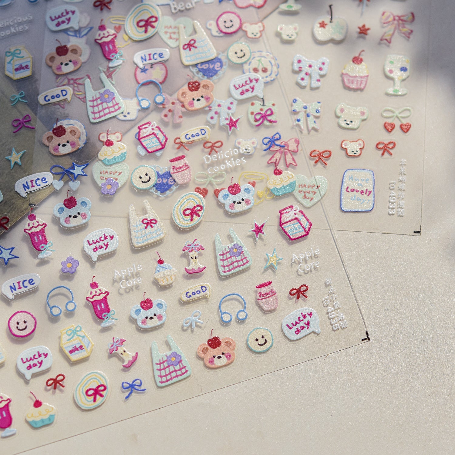 365nails: 귀여운 곰과 달콤한 간식 네일 아트 스티커