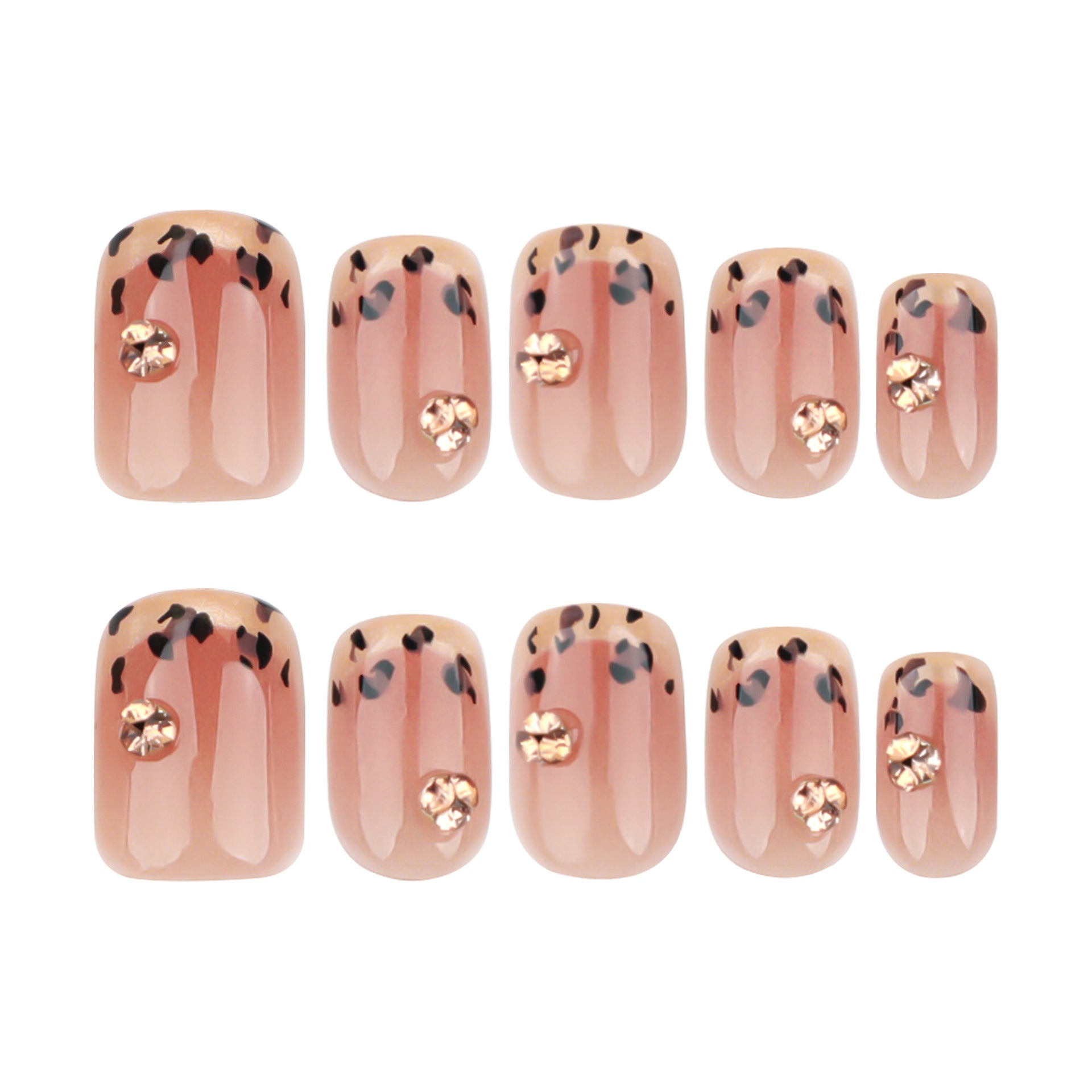 Estampado de leopardo francés de Maillard, caja de sentido avanzado, 30 piezas de arte de uñas, uñas postizas de gran venta al por mayor en Europa y América | 365nails