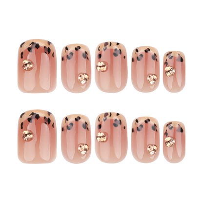Estampado de leopardo francés de Maillard, caja de sentido avanzado, 30 piezas de arte de uñas, uñas postizas de gran venta al por mayor en Europa y América | 365nails