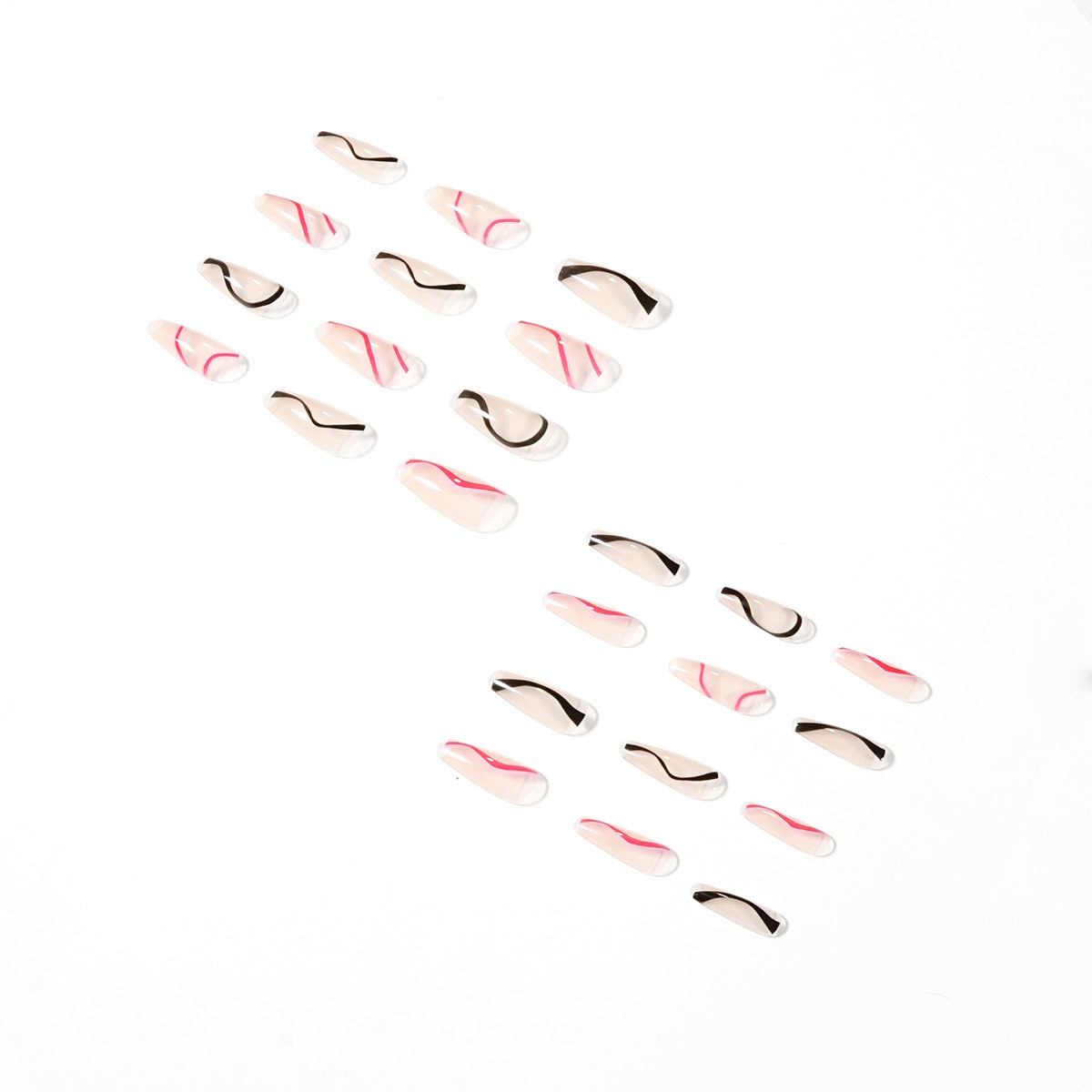 wave color matching press on nail wearing finished nail art fake nail nail art patch nail patch｜365nails