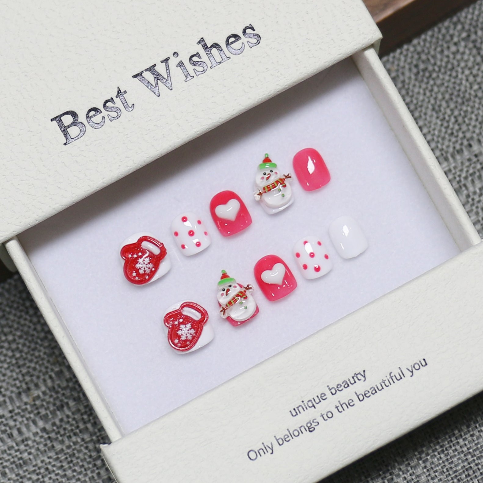 New handmade press-on nails cute cartoon fake nail flakes 3-12 years old