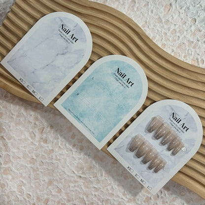 Press-On Nails Instruction Card arched eggshell pattern white card (MOQ:50 pieces)