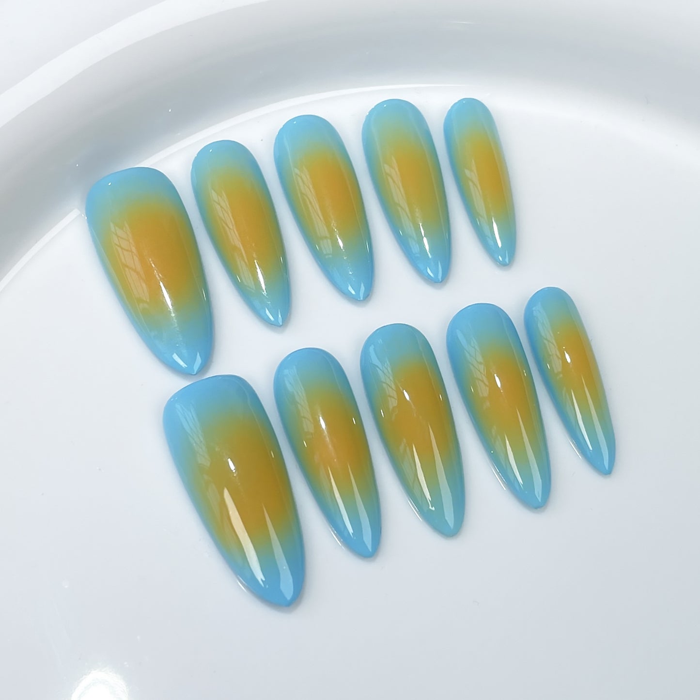 Unhas postiças simples com blush, unhas postiças fofas e estilosas, unhas postiças longas e artesanais, atacado 365nails