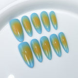 Uñas postizas sencillas con diseño de rubor, dulces, geniales y atractivas, para chicas, con pegatinas largas, hechas a mano, venta al por mayor | 365nails