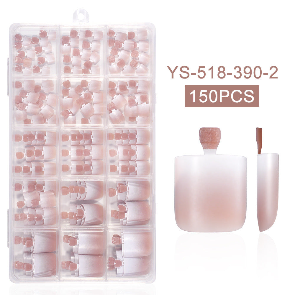 Nail Tips Popular  gradual change toenail press on nails short nude 150 pieces boxed toenail patch nail (MOQ=3)