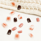 Press on   strong tea coffee nail  white fake  Press on nails wholesale nails｜365nails