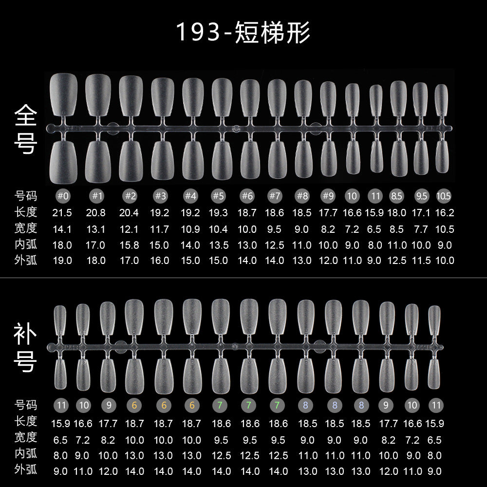 Nail Tips Transparent nail piece wholesale 30 pieces, full number, light and thin, full sticker, trapezoidal non-marking, wear-free patch, frosted nail piece