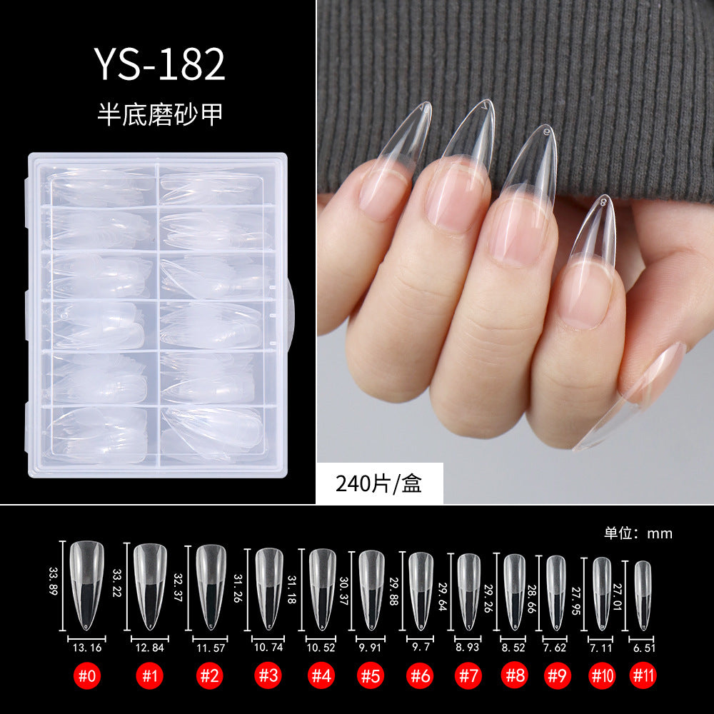 365nails Half-Matte Seamless Nail Tips | Multi-Shape Nail Extension Set (YS-101 to YS-402)
