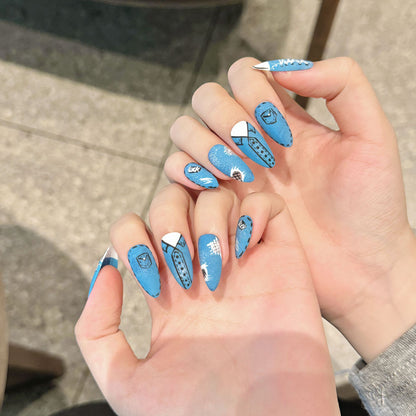 manicure pure hand-painted canvas shoes pure handmade press on nails hand-painted nail products | 365nails