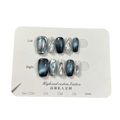 Nw spar cat y prss-on nails short finishd    styl pur Handmad Prss-on Nails wholsal｜365nails