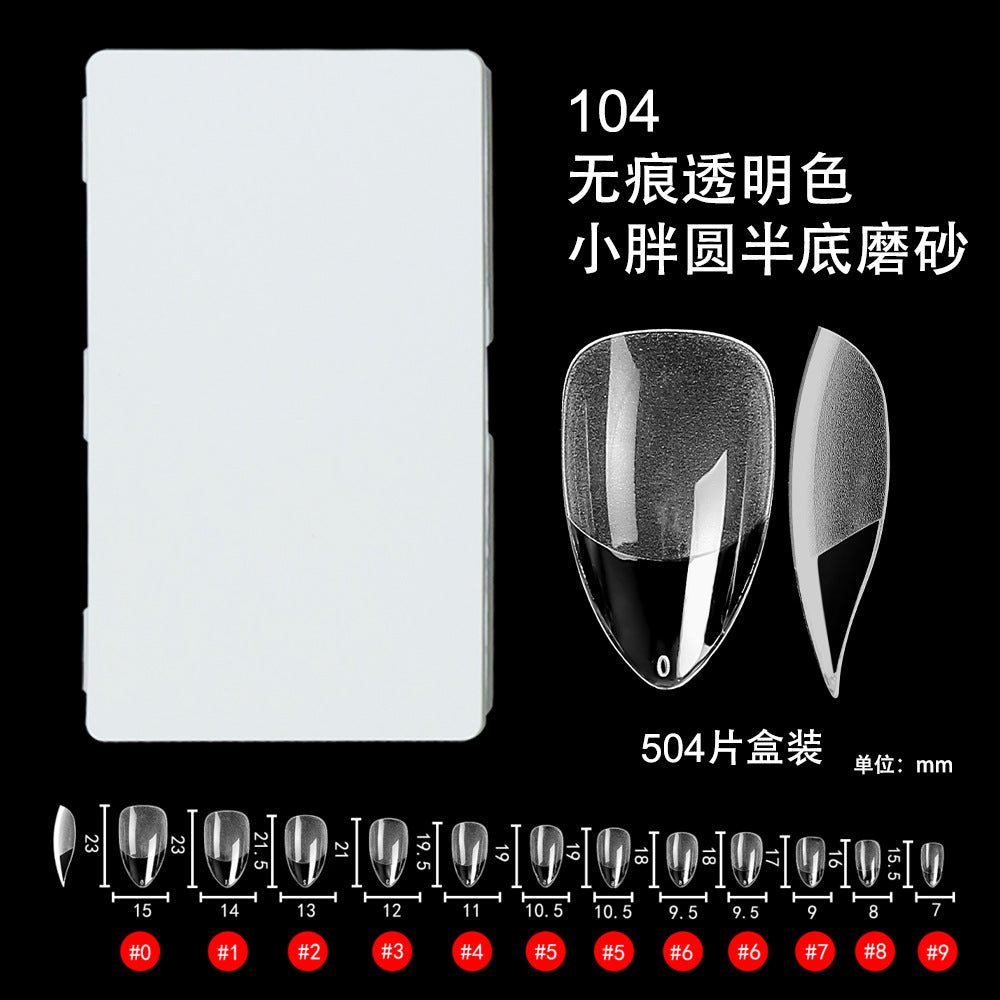 365nails 504 PEÇAS Unhas Postiças Meio-Fosco Seamless | Kit de Extensão de Unhas Ultrafinas com Vários Formatos