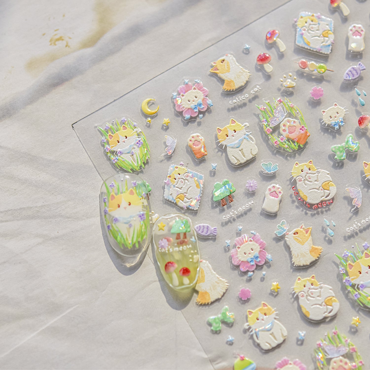 365nails: 夢幻三花貓花園 – 美甲貼紙