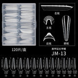 Nail Tips 120 transparent crystal nail molds, boxed with graduated crystal extension nail molds,  rapid phototherapy extension nail molds