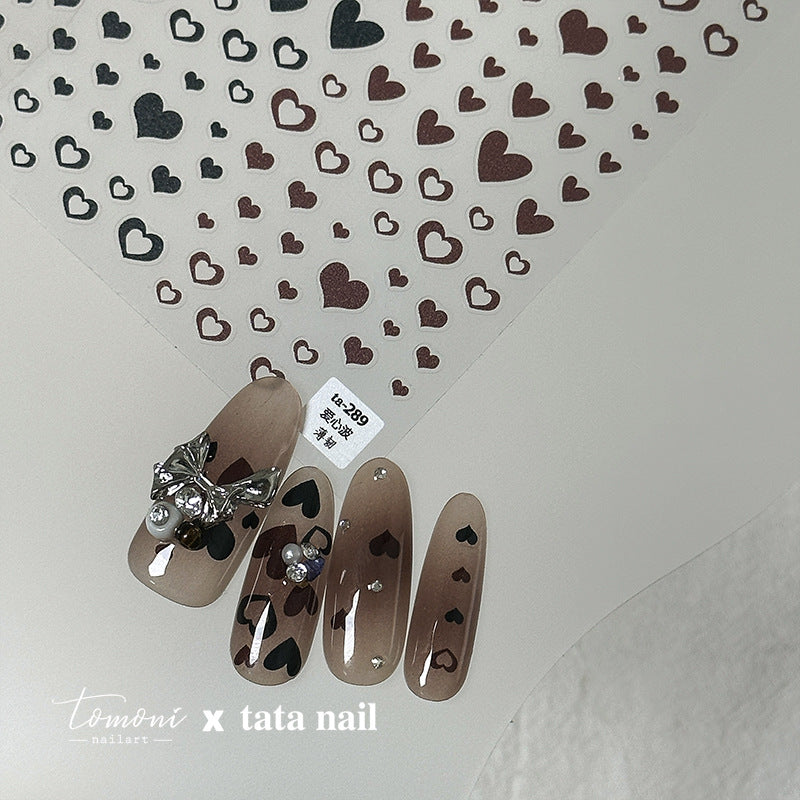 Matte Heart Nail Stickers – 5D Embossed Sweet Love Set