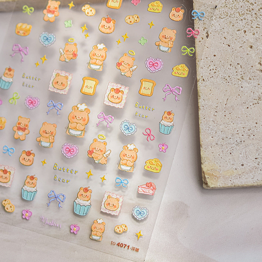 365nails: "Panadería Osito Mantequilla" – pegatinas para uñas