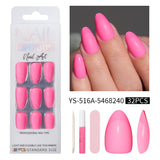 Nail Art Premium Sense Semi-Frosted French Almond Nail Short Removable Patch Fake Nail Finished press on nails