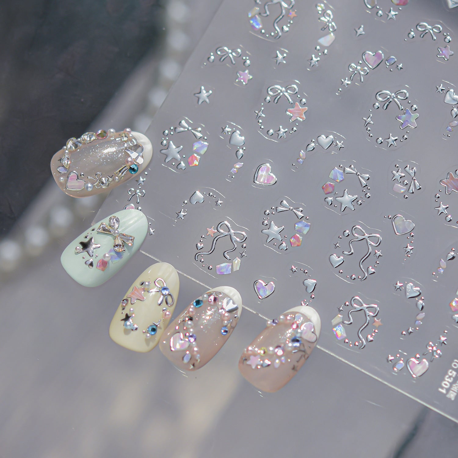 Star Bow Heart – Sweet Coquette Nail Art Set