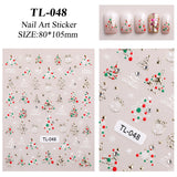 Crystal Diamond Christmas Tree Nail Art Sticker 5D Embossed Three-dimensional Gold Bead Christmas Tree DIY Nail Sticker Ornament TL