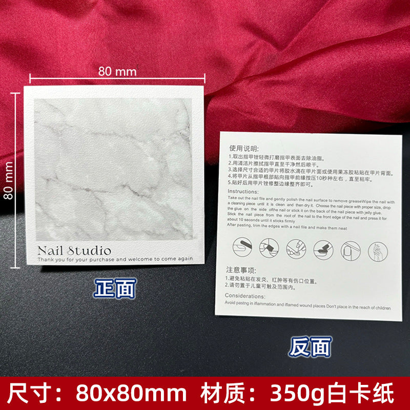 Artistic White Display Cards for Press On Nail Presentation (MOQ=50)
