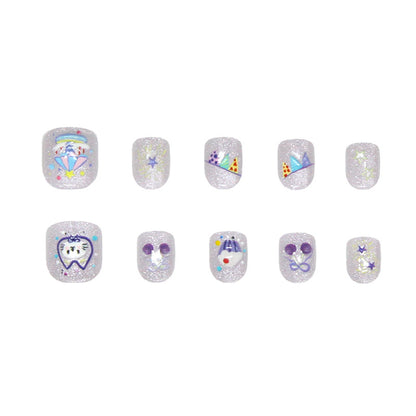 Gorgeous stars fireworks three-dimensional cartoon cat kids nails｜365nails