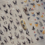 365nails: "Ink Wash Calligraphy Butterfly" – nail art stickers