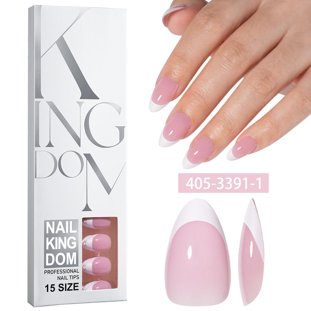 Hot-selling French-style armor, simple spray oil-shiny patch manicure removable trapezoidal nail piece 120 pieces in a box