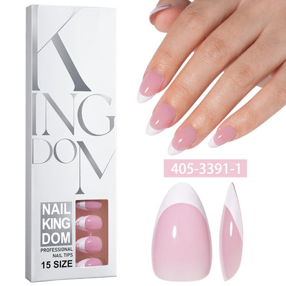 Hot-selling French-style armor, simple spray oil-shiny patch manicure removable trapezoidal nail piece 120 pieces in a box