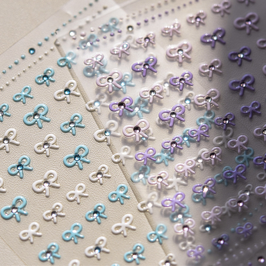 Jelly Crystal Bows – Minimalist Nail Art Set
