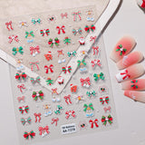 Original Christmas Nail Art Sticker 5D Embossed Three-dimensional Happy Christmas Elements DIY Nail Sticker Ornament AA