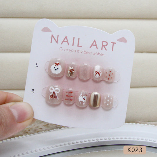 Fine flash cat eye kids nails｜365nails