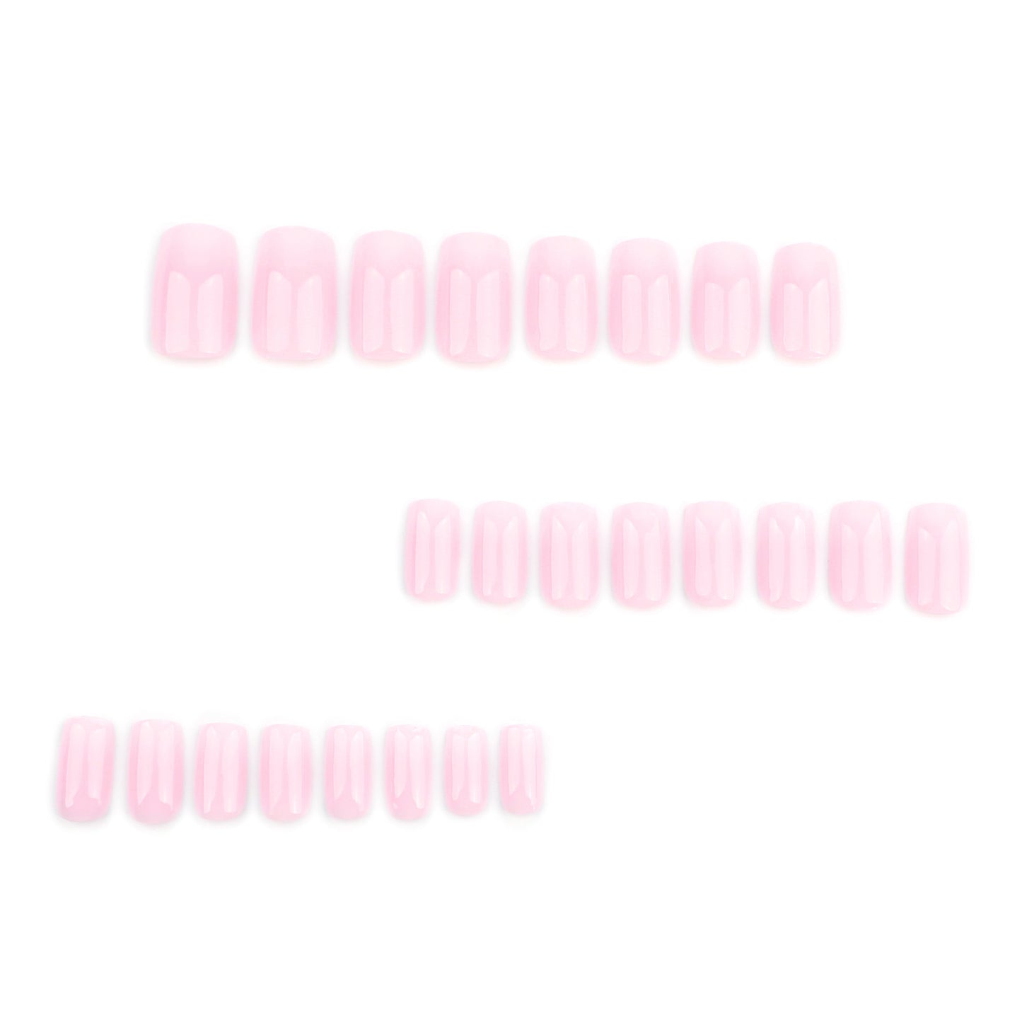 Classic French pink and white gradual change manicure short simple square press-on nails press on nails nail wholesale｜365nails