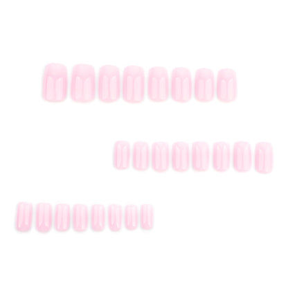 Classic French pink and white gradual change manicure short simple square press-on nails press on nails nail wholesale｜365nails