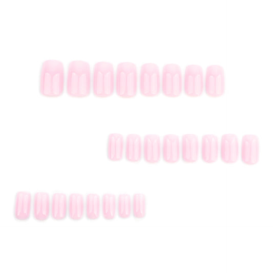 Classic French pink and white gradual change manicure short simple square press-on nails press on nails nail wholesale｜365nails