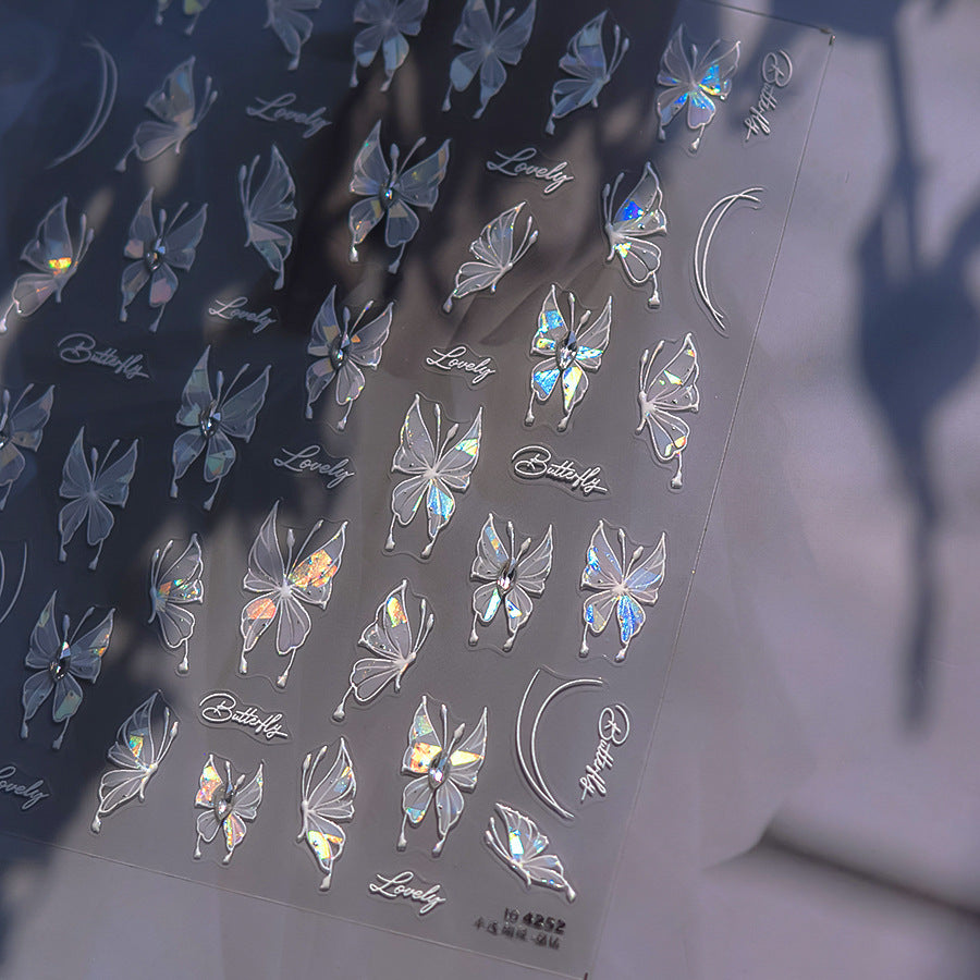 365nails: "Iridescent White Butterfly" – nail art stickers