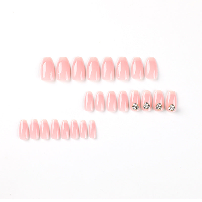 穿戴甲 粉色漸變堆鑽 甲貼 可移除 成品 批發｜365nails