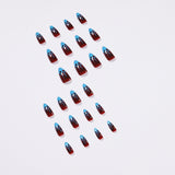 Patch de unha de outono e inverno French Wear Patch de unha âmbar Patch de unha de chama Patch de unha Produto finalizado, removível｜365 unhas