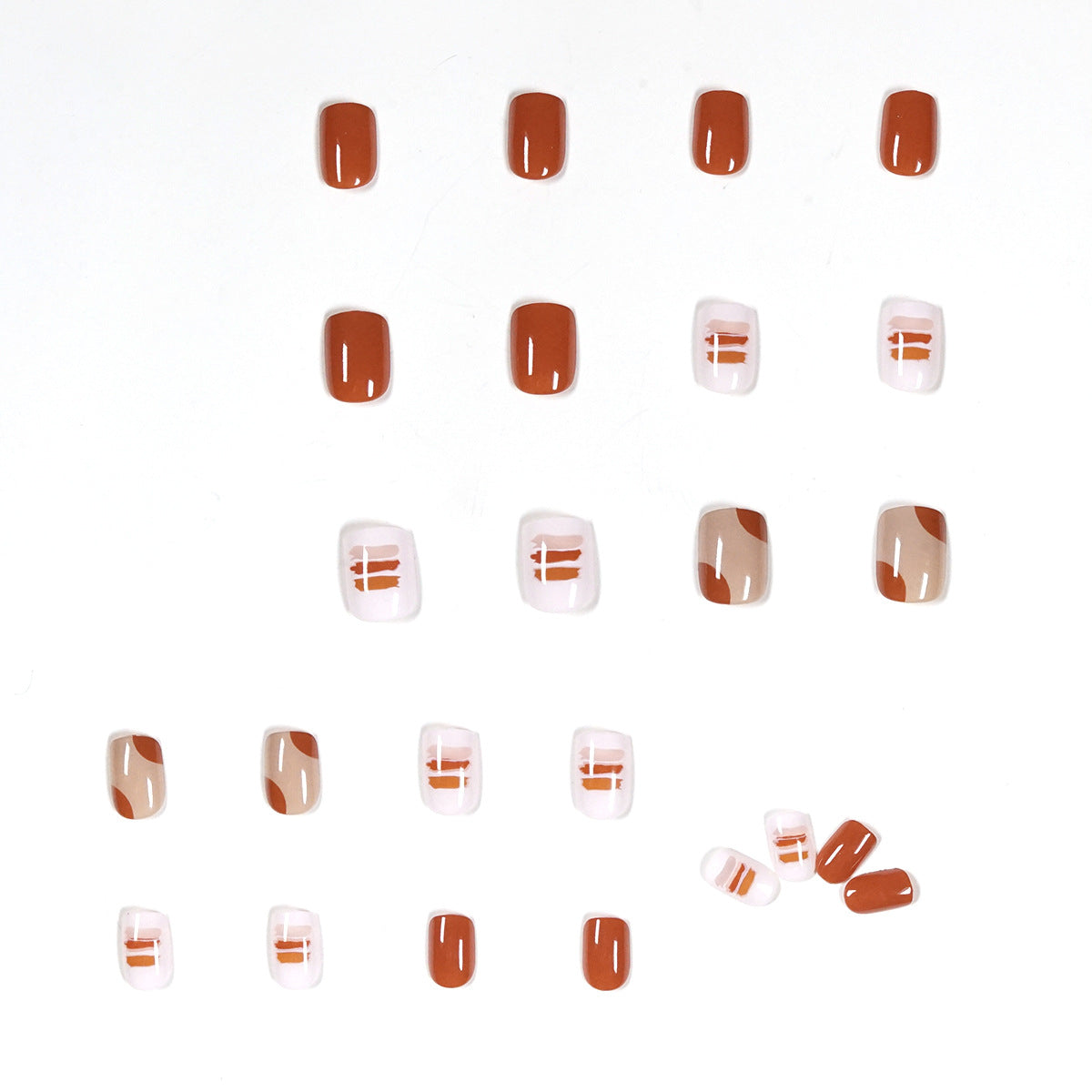 Hazelnut graffiti fake nail nail patch nail patch press-on nails art finished product removable nail piece factory sales｜365nails