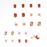 Uñas postizas con grafiti de color avellana, parche para uñas, uñas postizas, uñas postizas, producto terminado, pieza de uña extraíble, venta de fábrica | 365nails