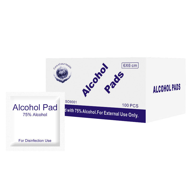 75% alcohol prep pads - individually wrapped, disposable, for nail art cleaning, sterilization, and press-on nail prep