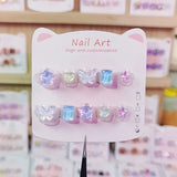 Cute Rainbow Cartoon Kids Press On Nails Mixed Collection